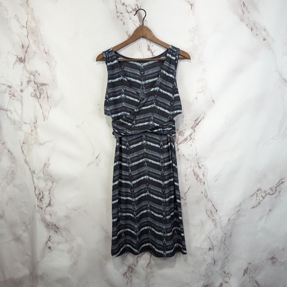 Athleta Dress Small Gray Tank Adriana Faux Wrap Cross Cross Mini Short Women